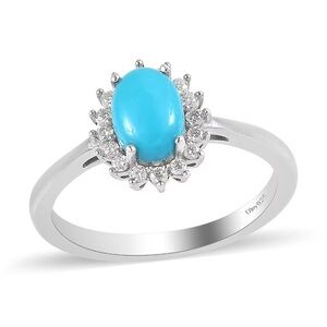 Elegant Sleeping Beauty turquoise gem, Sterling Silver  Ring size 7